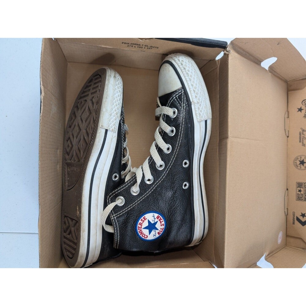 Converse Chuck Taylor All Star Leather High Top Black Men 4 Women 6 - Picture 9 of 13